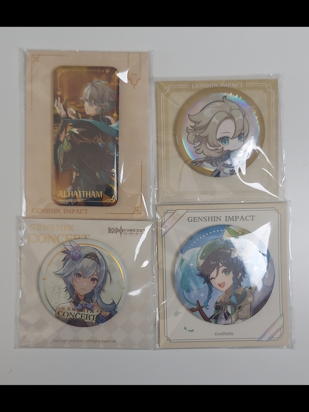Genshin Impact Character Badge Set Of 4